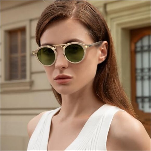 Acetate Polarized Sunglasses for Women Retro Round Eyewear main image 5